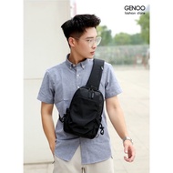 Túi Đeo Chéo Nam Nữ Basic Thể Thao Chống Nước GN004 Balo Một Quai Đeo Vai Bao Tử Vải Đen Mềm Mịn Cao