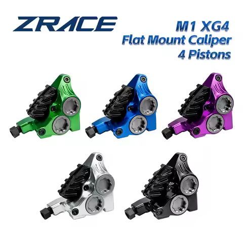 ZRACE XG4 Flat Mount 4 pistons Caliper, Road Hydraulic Brake Caliper, ICE-TECH Pads, BMX Raceing Cal