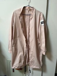 韓製 休閒款長版風衣外套 粉色