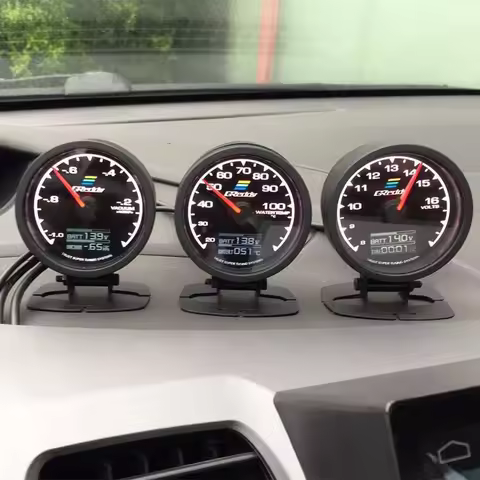 GReddi Boost Gauge Water Temp 7 Colors LCD Display Turbo Oil Pressure RPM Tachometer Racing Meter 62