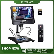 TOMLOV DM10 8.5 กล้องจุลทรรศน์ดิจิตอลขยาย50X-1300X1080P FHD บัดกรีกล้องจุลทรรศน์พร้อม12MP เซ็นเซอร์ก