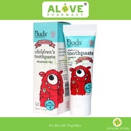 [ALIVE PHARMACY] Buds Kids Organic Toothpaste Strawberi 50ml | Fluoride-Free | Ubat Gigi Kanak-Kanak