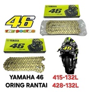 YAMAHA 46 VALENTINO ROSSI 415 428 132L HEAVY DUTY O-RING GOLD CHAIN RANTAI EMAS ORING Y15 Y16 LC135 