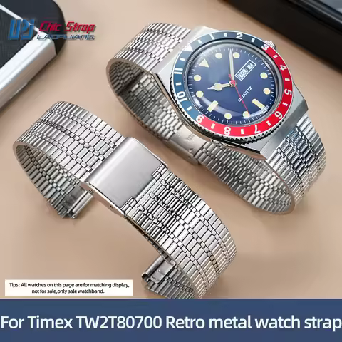 For Timex Q TIMEX Series Retro Watch Metal Watch Strap TW2T80700 TW2U61300 TW2U61200 Stainless steel