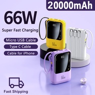 20000mAh Mini Power Bank 66W Super Fast Charging External Battery Charger PD 20W Fast Charge Powerbank For iPhone