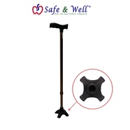 HOPKIN WALKING STICK - T-SHAPE WITH QUAD RUBBER (TONGKAT JALAN - BENTUK T DENGAN QUAD GETAH)