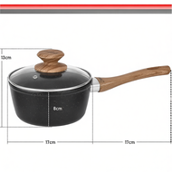 DESSINI ITALY Natural Stone 16CM Sauce Pan Aluminium Induction Non Stick Milk Pot Frying Pan Cassero