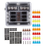 LAB0 new 12V Fuse Block Waterproof Fuse Block Negative Bus Fuse Box with LED Warning Indicator Proof