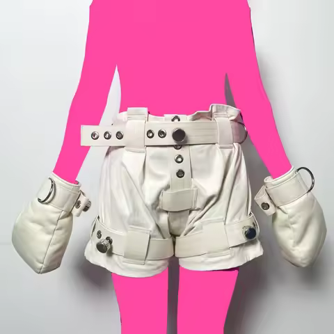 ABDL Beige Cotton Bondage Set with Locking Pants And Mittens Skin Friendly Mommy Fetish Short Lockin