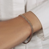 Nathalias NY สร้อยข้อมือทองคำสามกษัตริย์ 10K รุ่น ลายถักสามเส้น Rope Chain Bracelet (6.35mm) order 1