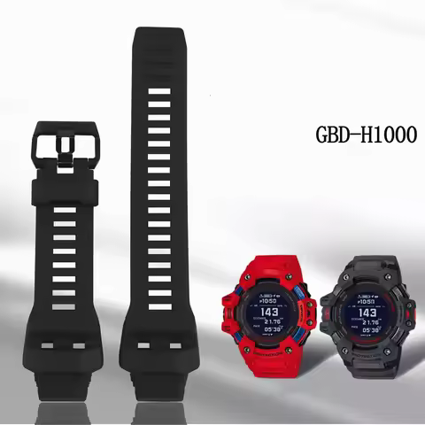 Men's Accessories For Casio GBD-H1000 Waterproof Silicone Strap 3475 Cat Man Series Black G-SHOCK Re