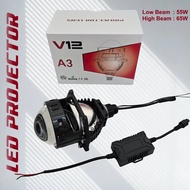 Lensa Lampu LED Projector V12 A3 Projie BiLED 3 Inch Inci Inchi Mobil Motor