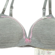 28A 60A Basic Grey Padded Bra with Pink Ribbon
