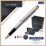 Parker Sonnet Rollerball Pen - Steel Gold Trim (with Black - Medium (M) Refill) / {ORIGINAL} / [KSGILLS Pen Gifts]