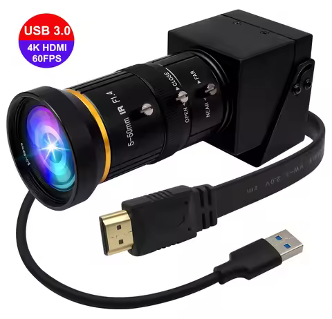 ELP 4K 60FPS HDMI USB3.0 Webcam High Speed IMX415 Mini Camera Varifocal Lens Manual Zoom HD Video Ca
