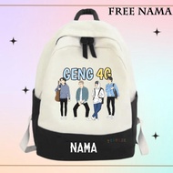 (FREE Name) children's school backpack with animated character motif "DHOTDESIGN GENG 4G"