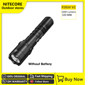 NITECORE V2 P20UV หลอดไฟแรงในระยะไกลไฟฉายกลด้วยหลอดไฟอัลตราไวโอเลต1000ลูเมนความสว่างสูง