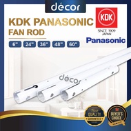 KDK Fan Rod Panasonic Fan Rod Original KDK / Panasonic Fan Rod 6" 24" 36" 48" 60" Fan Rod Ceiling Fan