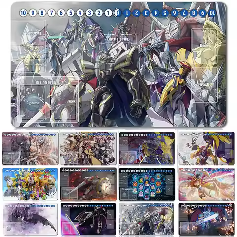 50084644 - Board Game Digimon Playmat Size 60X35 cm Play Mats Compatible for DTCG TCG CCG