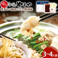 【ふるさと納税】博多もつ鍋やまや　もつ鍋セット　あごだし醤油味（3-4人前） 小腸 もつ モツ もつ鍋もつ鍋 国産 牛ホルモン 国産牛小腸 冷凍 おすすめ 福岡県 大木町 株式会社やまやコミュニケーシ