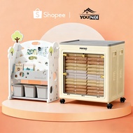 【12.12】Children's Storage Rack-Bookshelf+Foldable Storage Box-Grey TP-150L