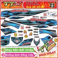 Tem Xe Sirius Đen Xám Xanh Ngọc Lửa Siêu Đẹp - Tem Sirius Lửa Xanh Xám Đen Hót - Mẫu Team Sirius Đen