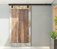 DIYHD 5FT Ceiling Mount Black Box Track Sliding Barn Door Hardware,Fit Door Width Up to 30in