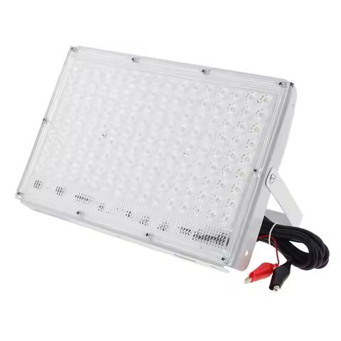 Outdoor LED Flood Light 12V-85V IP65 Waterproof 200W Equivalent Emergency Outdoor Lighting with Batt