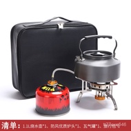 superior productsOutdoor Portable Travel Camping Kettle with Stove Gas Stove Gas Tank Outdoor Tea Stove Tea Brewing Pot