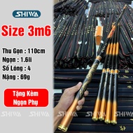 Cần Câu Tay Đế Vương Chư Hầu 6H Thân Carbon Xoắn Tặng Ngọn Phụ - Cần Câu Đài Giá Rẻ Cần Câu Cá Tay N