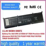 69KF2 Battery For Dell XPS 15 9500 G7 7500 Precision 5550 M15 M17 R3 P100F P45E P91F P87F00 70N2F DV