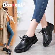 DOSREAL Leather Oxford Shoes For Women High Quality Casual Women Shoes Korean Style Ladies Soft Sole