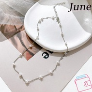 JUNEGOODS Clavicular Chain, Pendant Zinc Alloy Pearl Neck Chain, Durable Decoration with Pearls Jewe
