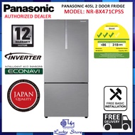 (Bulky) PANASONIC NR-BX471CPSS 405L BOTTOM FREEZER 2 DOOR REFRIGERATOR, INVERTER MOTOR, 3 TICKS, FREE DELIVERY