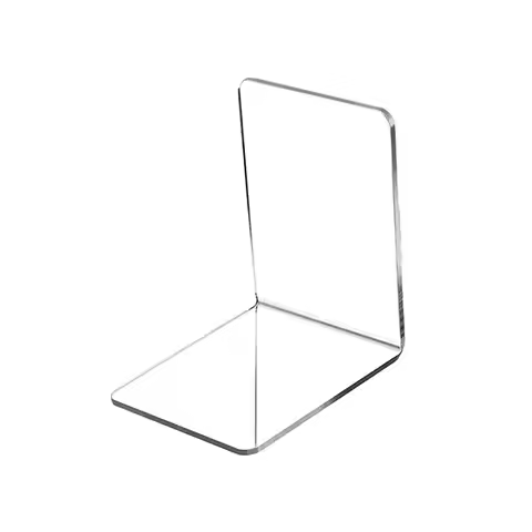 Acrylic Book Ends Bookshelf Decor Non Skid Stable Clear Bookends for Home Office CD/recipes/magazine