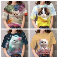 Cat Women's T-shirt Cute Cat Tops Cat Cartoon T-shirt Casual Plus Size T-shirt Tops Cute T-shirt Tee