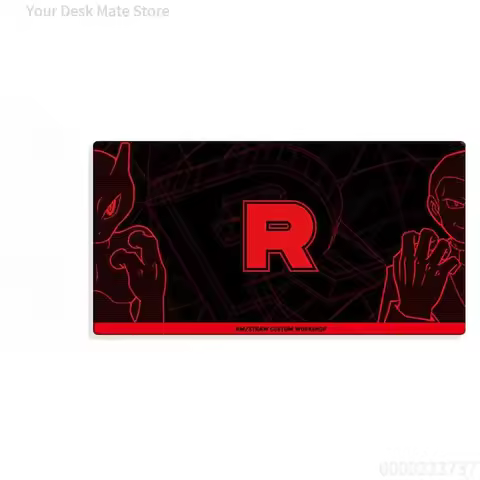 Team Rocket PTCG Playmat Anime mouse pad Mat,Waterproof Aesthetic Office Keyboard Pad