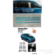 Clear Stock Perodua Bezza Pillar Chrome + Door Belt Moulding Chrome