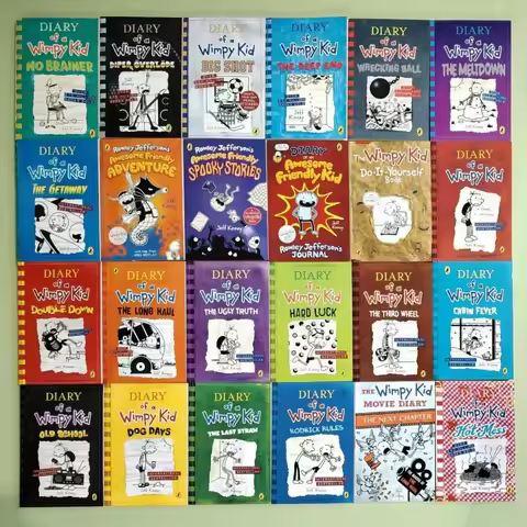 24 Books English Diary of A Wimpy Kid Comic Novel Storybook Children Daily Reading Book Gift Age 6-1