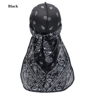 Hot Sale Hip-hop Hat Silky Satin Durag Fashion Designer Bandana Long Tailed Headwrap Durag