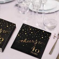 20pcs/40pcs/60pcs,40th Birthday Napkins, Celebrate Cheers To 40 YearsCocktail Party Napkins, 6.5x6.5