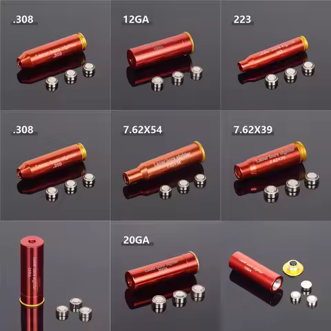 Tactical Red Bore Laser Sight Boresighter .177 .22LR 12GA .38spl 20GA .308 9MM .45ACP Rifle Hunting 