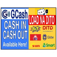 2in1 GCASH CASH IN+LOAD SIGNAGE LAMINATED