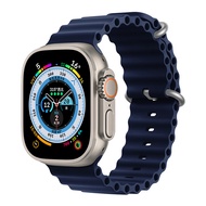สายมหาสมุทรสำหรับสายนาฬิกา Apple 49มม. 45มม. 44มม. 40มม. 41มม. 42มม. สร้อยข้อมือสายรัดซิลิโคนสำหรับ Apple Watch Series 9 8 Ultra 7 6 5 3 Se Ultra 8 Band