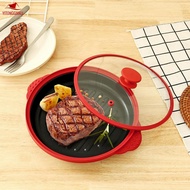 Microwave Grill Pan with Lid Silicone Handle Cover Non Stick Microwave Grill for Vegetable SHOPSKC39