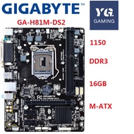 Original motherboard Gigabyte GA-H81M-DS2 LGA 1150 DDR3 H81M-DS2 for I3 I5 I7 16GB USB3.0 H81 Deskto