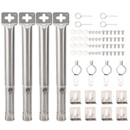 (KYEU) 4Pcs Universal Adjustable Stainless Steel BBQ Gas Grill Replacement Straight Pipe Tube Burner