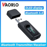 VAORLO OLED Bluetooth 5.0 เครื่องรับสัญญาณเสียงเครื่องส่งสัญญาณUSB 3.5 มม.เครื่องเสียงสเตอริโอAUXตัวรับสัญญาณWIFI DongleสำหรับPCชุดT Vหูฟังบลูทูธ