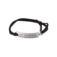 Positive Quote Life is a journey % Gangnam % not a destination Stamped Leather Bracelet