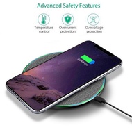 30W Mobile Phone Fast Wireless Charger Ultra-Thin Aluminum Alloy Round 15W Wireless Charger Cloth Pa